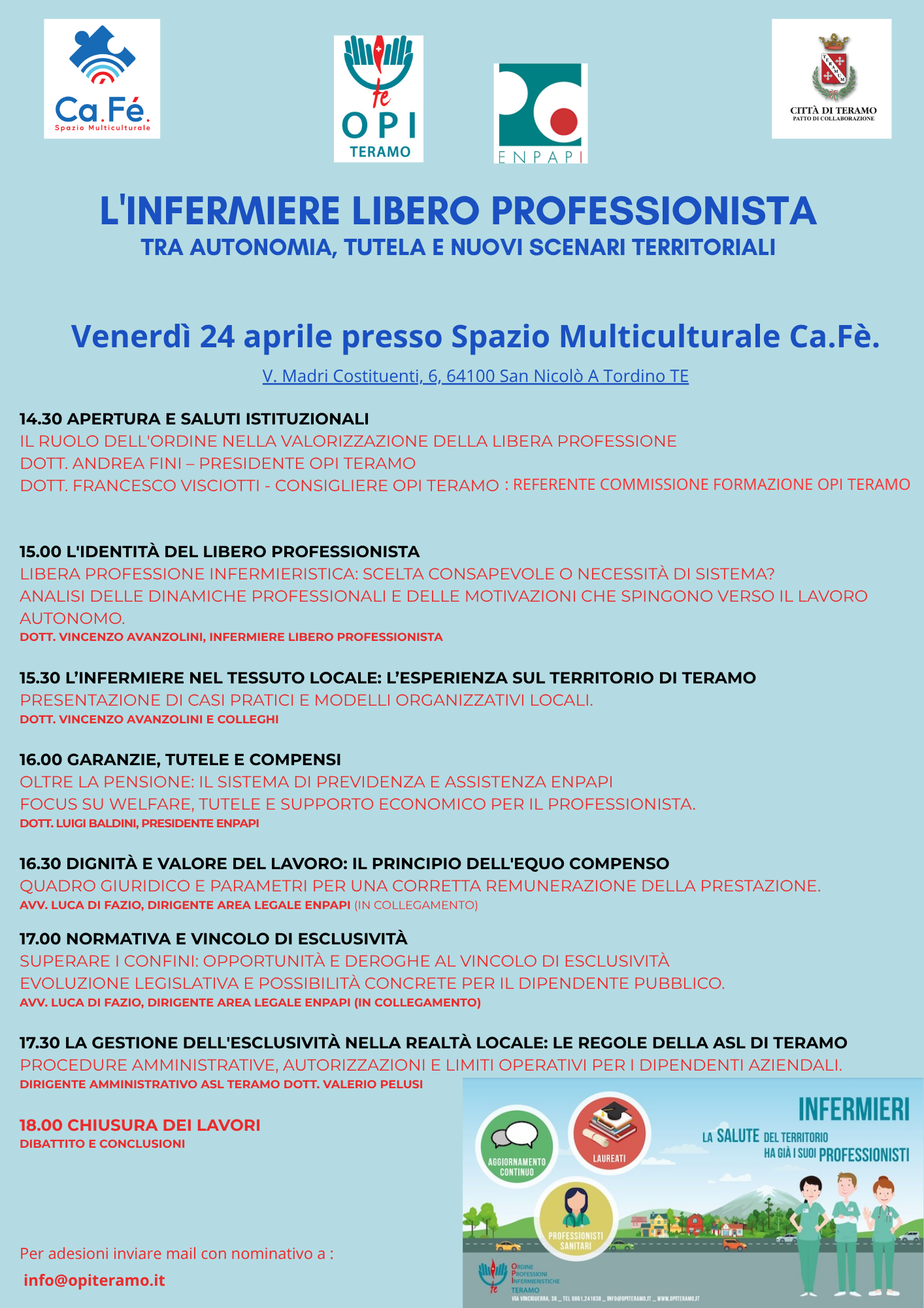 OPI TERAMO LIBERA PROFESIONE 24 APRILE